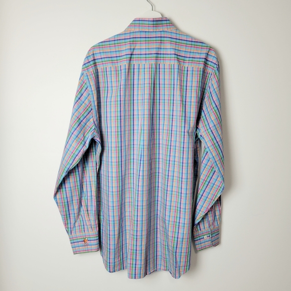 Peter Millar Weekender Finish Multicolored Plaid Button-Down Shirt - Picture 2 of 11